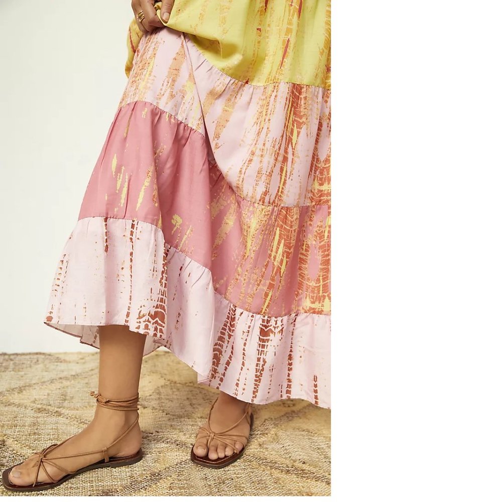 Anthropologie Tiered Tie-Dye Maxi Skirt size L new with tag - Picture 5 of 7